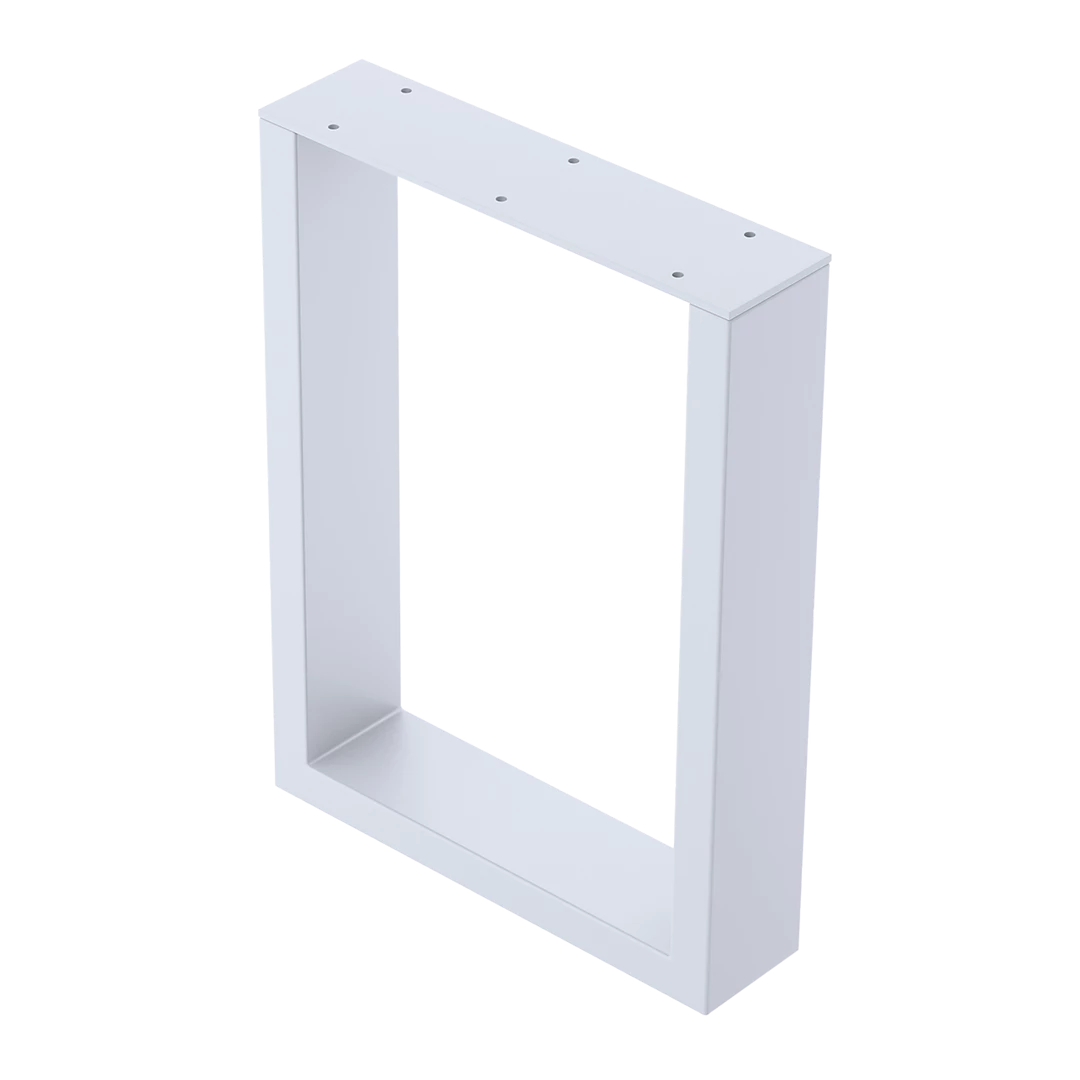 Della Francesca Trapezoid-Shaped Table Bench Desk Legs Retro Industrial Design Fully Welded - White Furniture