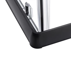 Della Francesca 1200 X 800mm Sliding Door Nano Safety Glass Shower Screen In Black