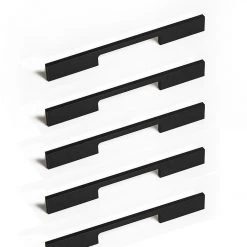 Randy & Travis Machinery 5 X 160mm Kitchen Cabinet Cupboard Door Drawer Handles Square Black Furniture Pulls DIY & Renovation