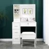 Palermo Dressing Table Stool Mirror Jewellery Cabinet Makeup Storage Drawer White Furniture