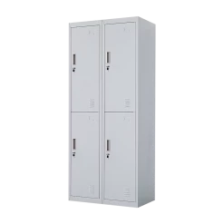 Salvatore Angelotti Grey Four-Door Office Gym Shed Storage Locker- Standard Lock With 2 Keys Furniture