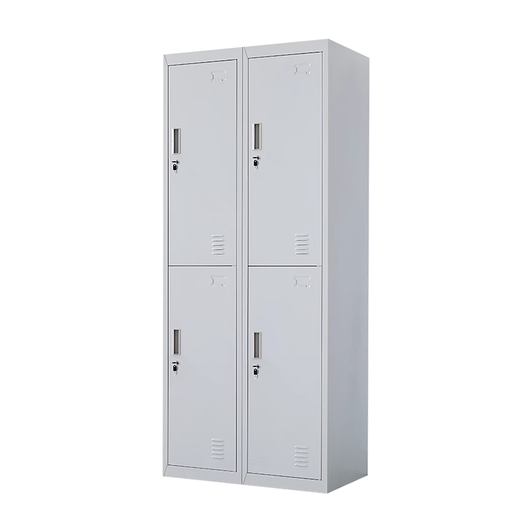 Salvatore Angelotti Grey Four-Door Office Gym Shed Storage Locker- Standard Lock With 2 Keys Furniture