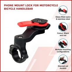 Randy & Travis Machinery Phone Mount Lock For Motorcycle Bicycle Handlebar