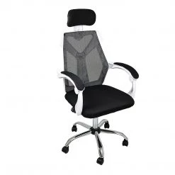 Randy & Travis Machinery Office Chair Gaming Computer Chairs Mesh Back Foam Seat - White Furniture