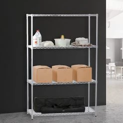 Palermo Modular Chrome Wire Storage Shelf 180 X 120 X 45cm Steel Shelving Furniture