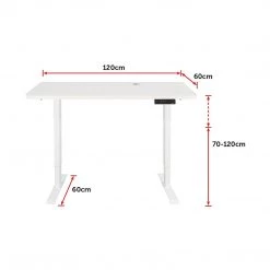 Furniture Palermo Standing Desk Sit Stand Height Adjustable Motorised 120cm Table Dual Motor
