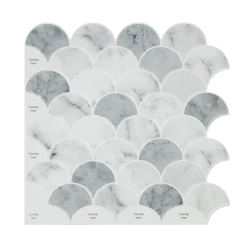 Randy & Travis Machinery Tiles 3D Peel And Stick Wall Tile Fish Scale Mosaic ({{Size}} X 10 Sheets) DIY & Renovation