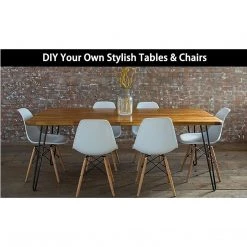 Randy & Travis Machinery Set Of 4 Industrial Retro Hairpin Table Legs 12mm Steel Bench Desk - 71cm