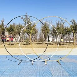 Randy & Travis Machinery 2M Wedding Hoop Round Circle Arch Backdrop Flower Display Stand Frame Background Gold