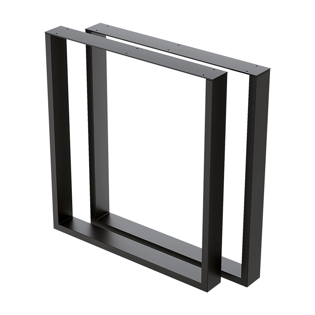 Della Francesca Furniture Square-Shaped Table Bench Desk Legs Retro Industrial Design Fully Welded - Black