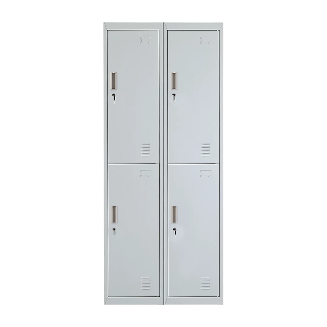 Salvatore Angelotti Grey Four-Door Office Gym Shed Storage Locker- Standard Lock With 2 Keys Furniture