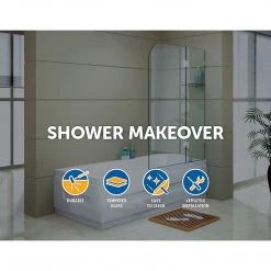 120 X 145cm Frameless Glass Bath Screen By Della Francesca Chrome DIY & Renovation