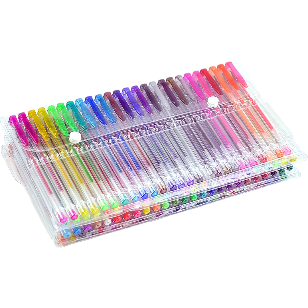 Randy & Travis Machinery Glitter Gel Pens (100 Pack) With 2.5X More Ink - Craft, Kids & Adult Colouring Games & Hobbies