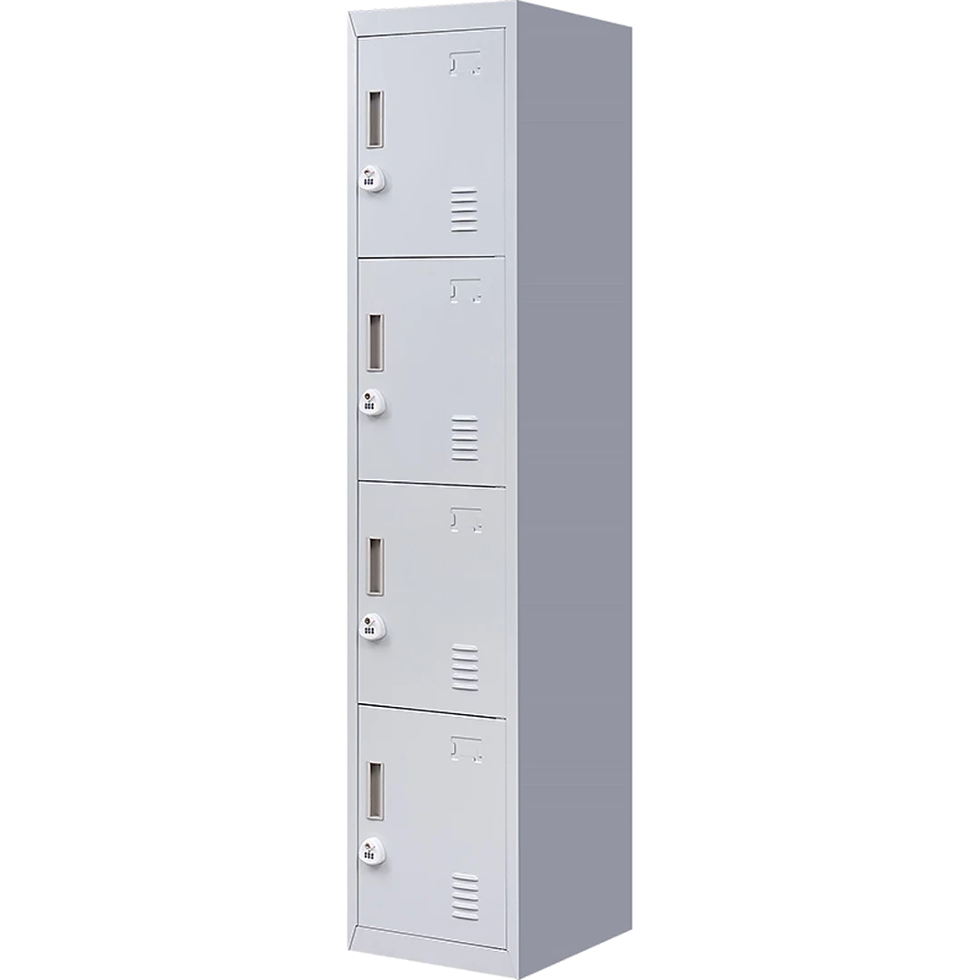 Salvatore Angelotti Grey 4-Door Locker For Office Gym Shed School Home Storage - 3-Digit Combination Lock