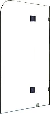 120 X 145cm Frameless Glass Bath Screen By Della Francesca BLACK