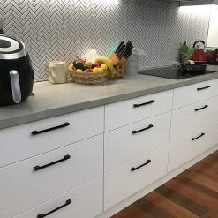 Randy & Travis Machinery 5 X 160mm Kitchen Cabinet Cupboard Door Drawer Handles Square Black Furniture Pulls DIY & Renovation