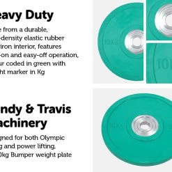 Randy & Travis Machinery Sports & Fitness 10kg PRO Olympic Rubber Bumper Weight Plate