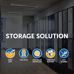 Salvatore Angelotti Furniture Black Two-Door L-shaped Office Gym Shed Storage Locker - 3-Digit Combination Lock