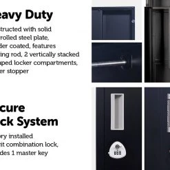 Salvatore Angelotti Furniture Black Two-Door L-shaped Office Gym Shed Storage Locker - 3-Digit Combination Lock