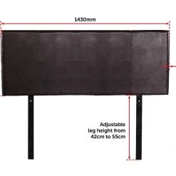 Palermo Double Brown PU Leather Bed Headboard Bedhead