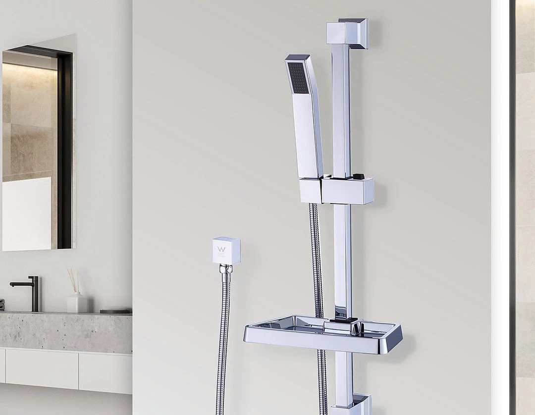 Della Francesca Hand Held Shower Rail Soap Dish Bathroom Set