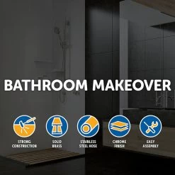 Della Francesca Hand Held Shower Rail Soap Dish Bathroom Set