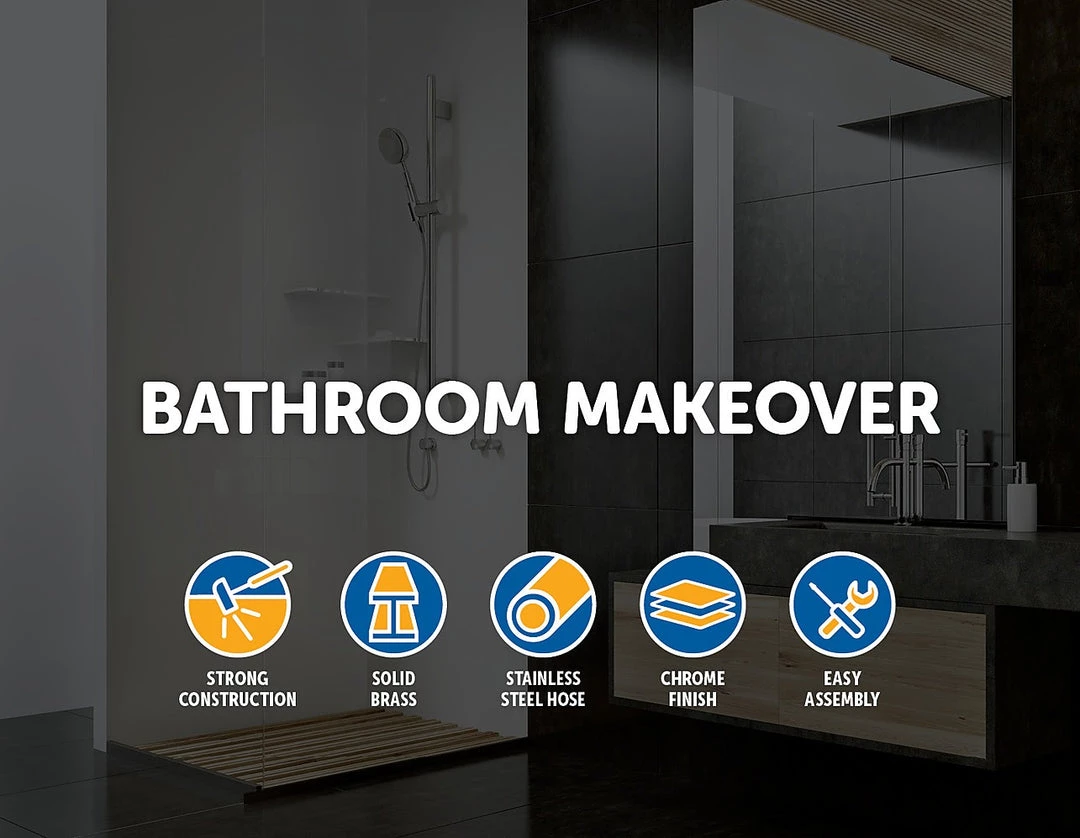 Della Francesca Hand Held Shower Rail Soap Dish Bathroom Set