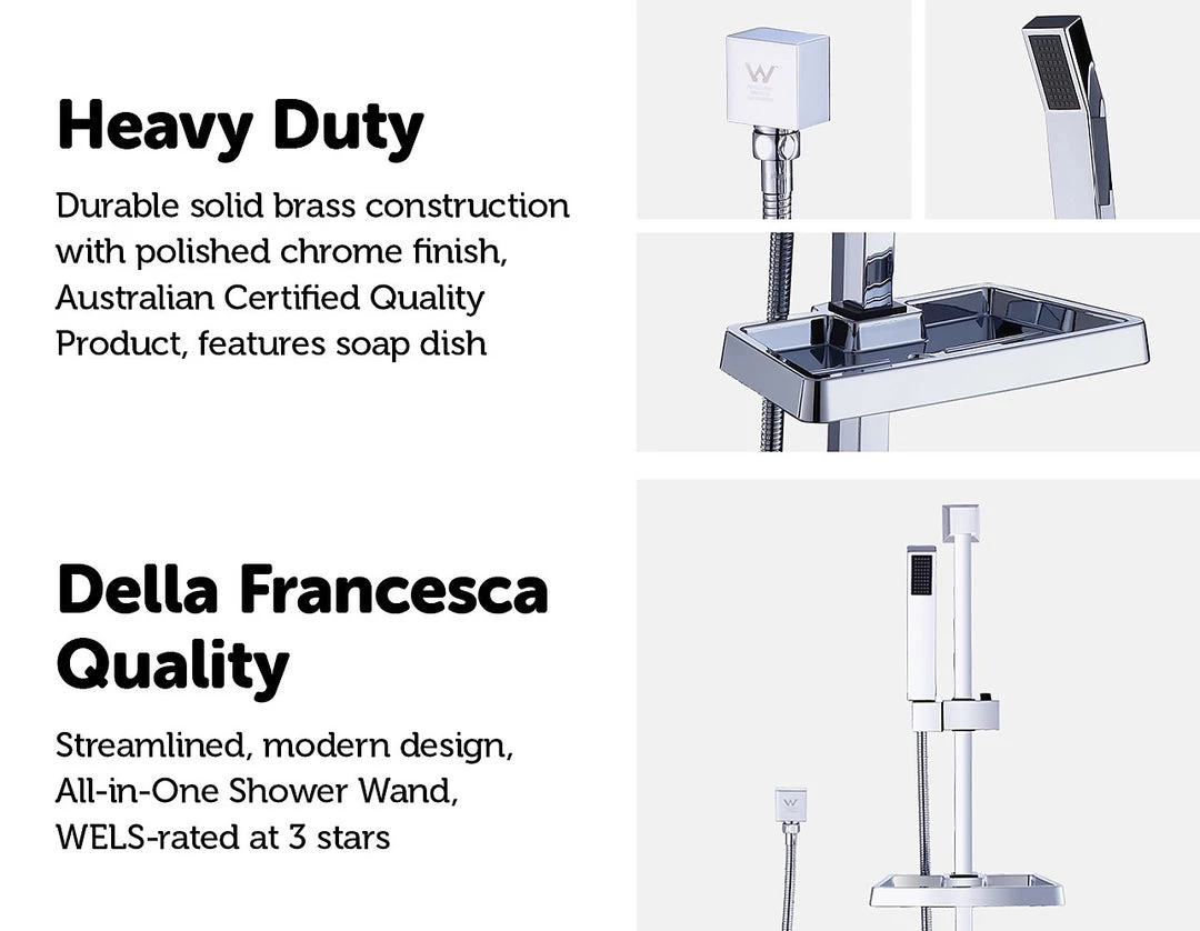 Della Francesca Hand Held Shower Rail Soap Dish Bathroom Set