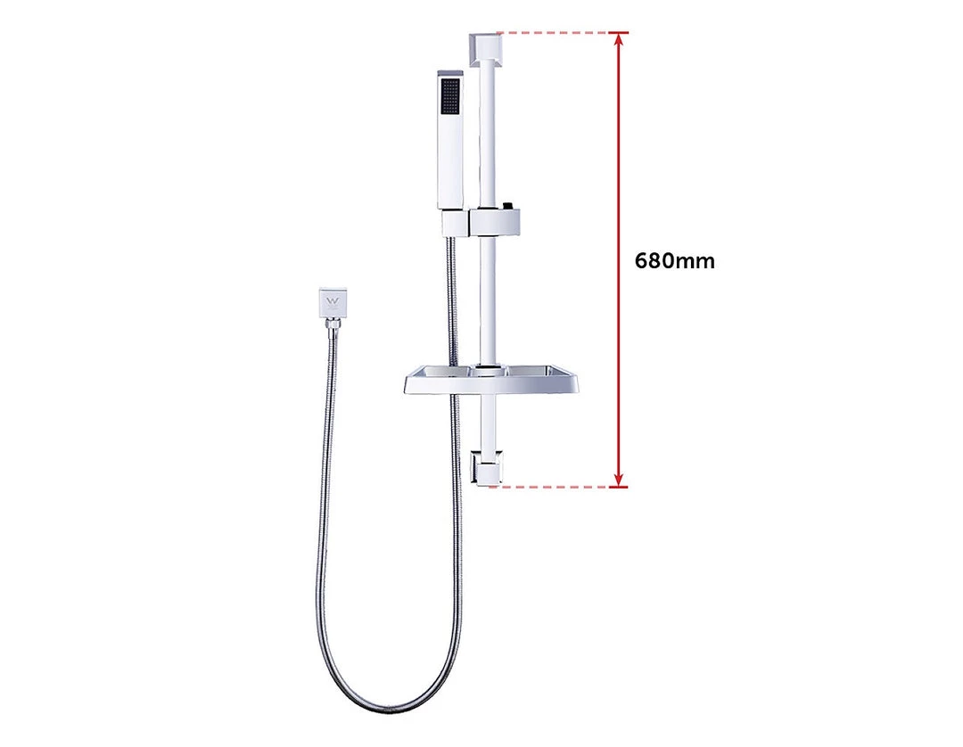 Della Francesca Hand Held Shower Rail Soap Dish Bathroom Set