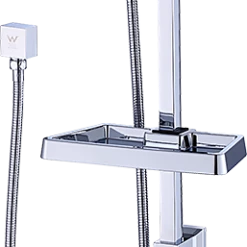 Della Francesca Hand Held Shower Rail Soap Dish Bathroom Set