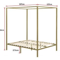 Palermo 4 Four Poster Double Bed Frame - Gold Furniture
