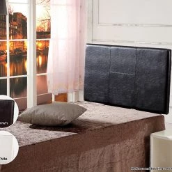 Palermo Furniture Single Black PU Leather Bed Headboard Bedhead