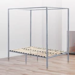 Palermo 4 Four Poster Queen Bed Frame - Cream Furniture