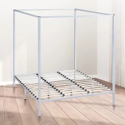 Palermo 4 Four Poster King Bed Frame - Cream