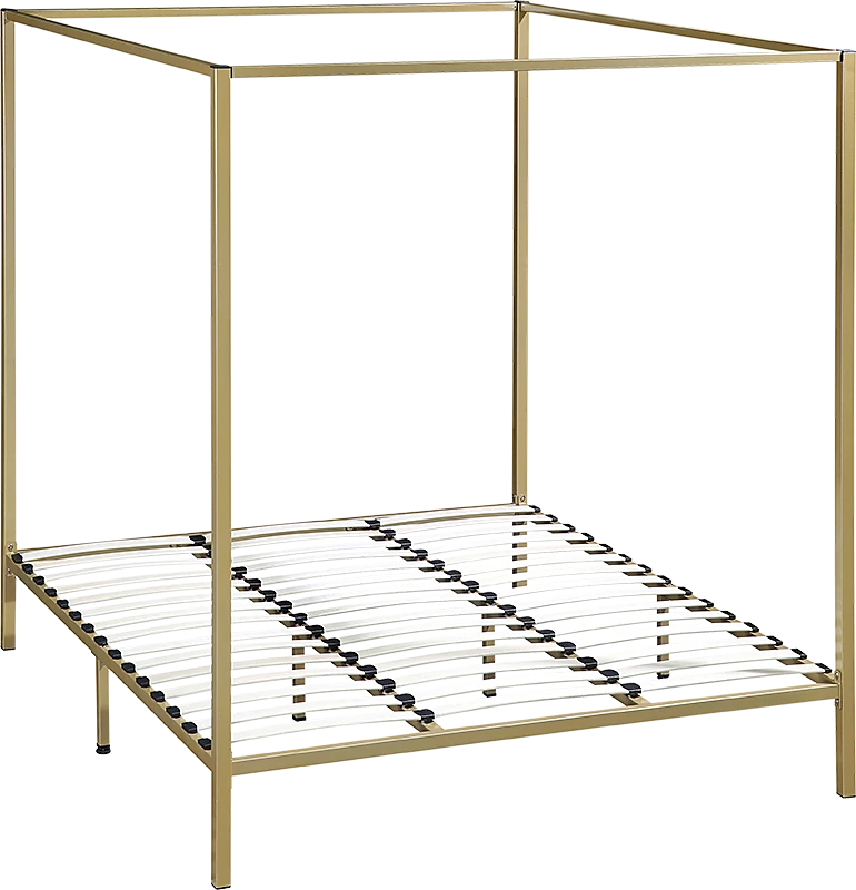 Palermo 4 Four Poster King Bed Frame - Gold