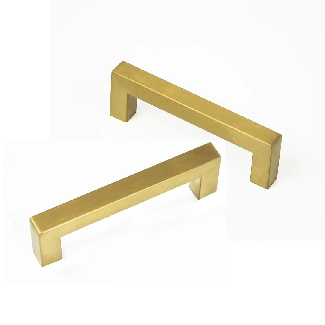 Randy & Travis Machinery DIY & Renovation 15x Brushed Brass Drawer Pulls Kitchen Cabinet Handles - Gold Finish 96mm