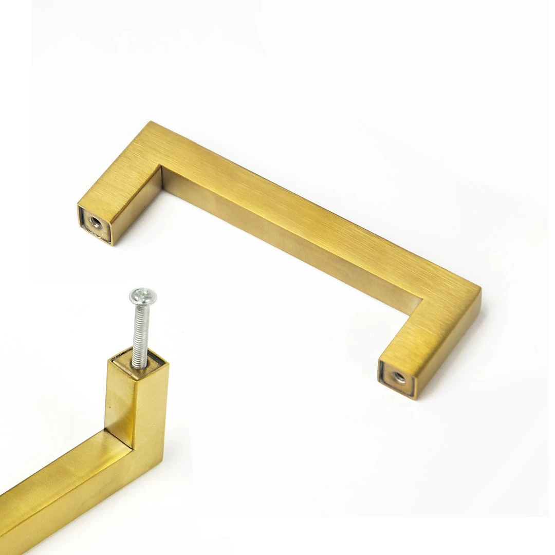 Randy & Travis Machinery DIY & Renovation 15x Brushed Brass Drawer Pulls Kitchen Cabinet Handles - Gold Finish 96mm