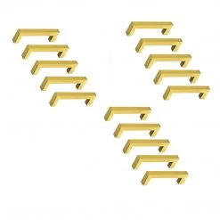 Randy & Travis Machinery DIY & Renovation 15x Brushed Brass Drawer Pulls Kitchen Cabinet Handles - Gold Finish 96mm