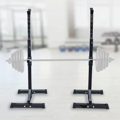 Randy & Travis Machinery Sports & Fitness Pair Of Adjustable Squat Rack Sturdy Steel Barbell Bench Press Stands GYM/HOME