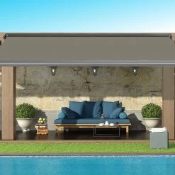 Bariloche DIY & Renovation 5.5 X 3.0m Grey Retractable Folding Arm Heavy Duty Cassette Awning