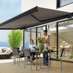 Bariloche 4.0 X 3.0m Grey Retractable Folding Arm Heavy Duty Cassette Awning
