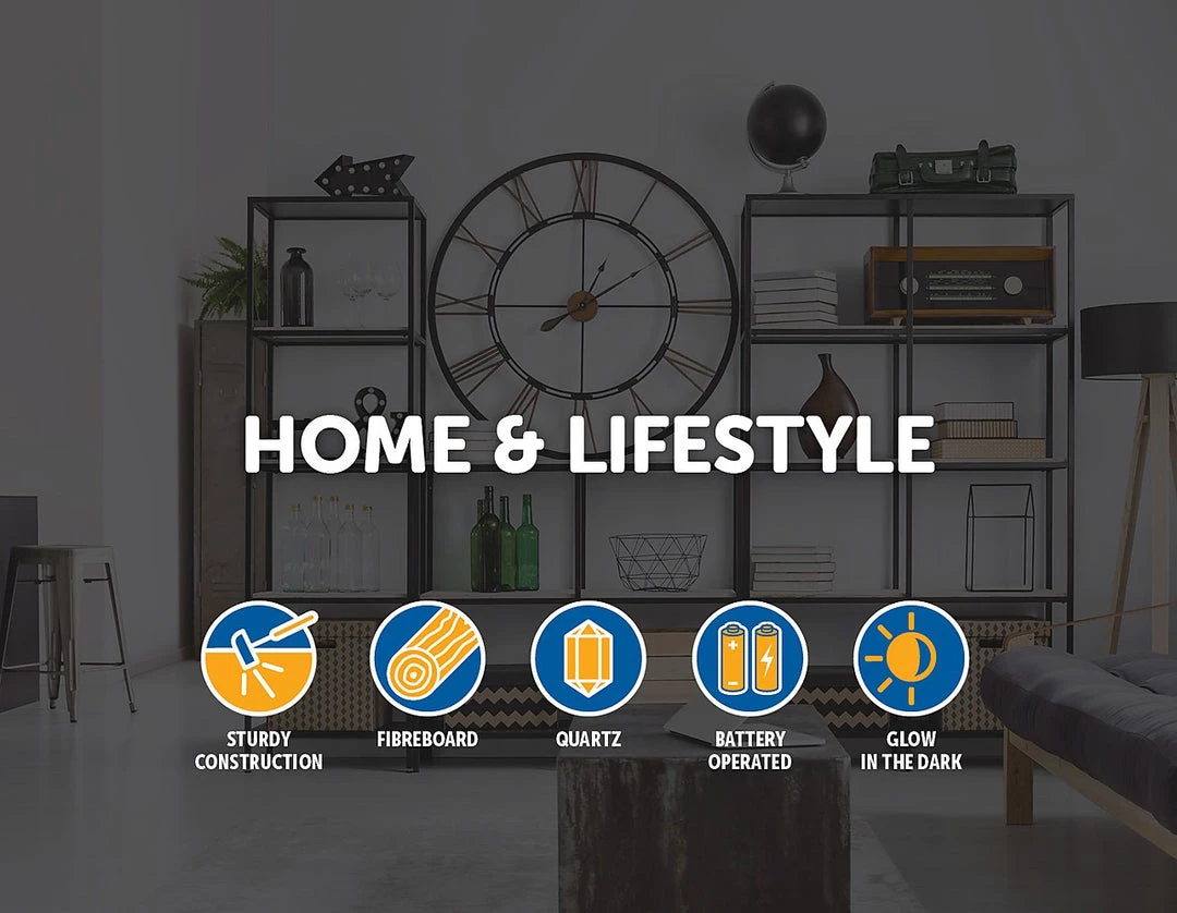 FactoryFast.com.au Glow In Dark Wall Clock Luminous Quartz Wooden Non Ticking Home Decor 12''/30cm