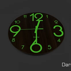 FactoryFast.com.au Glow In Dark Wall Clock Luminous Quartz Wooden Non Ticking Home Decor 12''/30cm