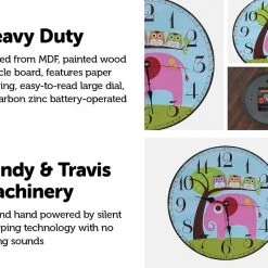 Randy & Travis Machinery Large Kids Wall Clock