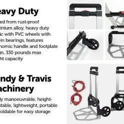 Randy & Travis Machinery 150KG Portable Cart Folding Dolly Push Truck Hand Collapsible Luggage Trolley DIY & Renovation