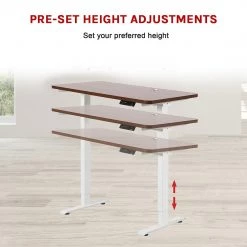 Palermo Standing Desk Sit Stand Height Adjustable Motorised 120cm Table Dual Motor Furniture