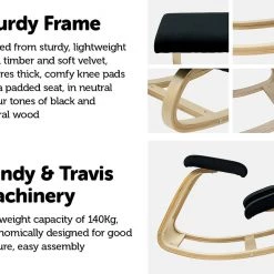 Randy & Travis Machinery Kneeling Office Chair Ergonomic Varier Rocking Posture Improving Stool