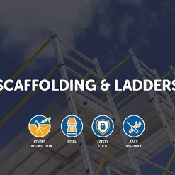 Randy & Travis Machinery DIY & Renovation Yellow Mobile Safety High Scaffold / Ladder Tool - 450kg