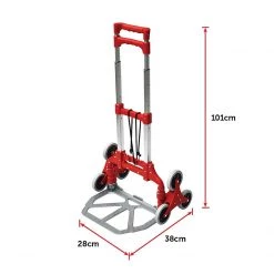 Randy & Travis Machinery Stair Climbing Trolley 6 Wheels Aluminium Folding Hand Cart Climb Steps DIY & Renovation