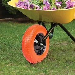 Randy & Travis Machinery 16" Flat Free Wheel Barrow Wheelbarrow Tire Solid Foam 5/8 Axle Cart Wagon